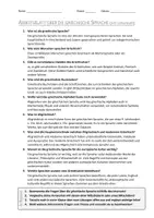 Vorschau - Arbeitsblätter - AB mit Fragen zum Thema "Griechische Sprache" + Lösungsblatt - Seite 1