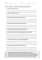 Vorschau - Arbeitsblätter - Lernposter + AB mit Fragen zum Thema "Brüder Grimm" + Lösungsblatt + Mindmap + Infografik - Seite 2