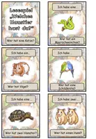 Vista previa - Juegos / Gamificación - Juego de lectura de los artículos indefinidos "Haustiere" en acusativo - Alemán - página 1