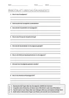 Vorschau - Arbeitsblätter - AB mit Fragen zum Thema "Grundgesetz" + Lösungsblatt + Infografiken - Deckblatt