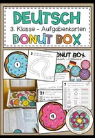 Vorschau - Fördermaterial/Inklusion - DEUTSCH - DONUT BOX (3. Schulstufe) 36 Aufgabenkarten zum Jahresstoff - Deckblatt