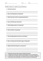 Vorschau - Arbeitsblätter - AB mit Fragen zum Thema "Guatemala" + Lösungsblatt - Deckblatt