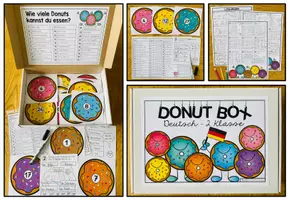 Vorschau - Fördermaterial/Inklusion - DEUTSCH - DONUT BOX (2. Schulstufe) 30 Aufgabenkarten zum Jahresstoff - Seite 1