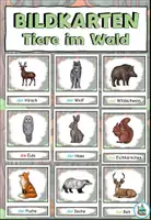 Vista previa - Tarjetas / Manipulativos - Tarjetas con imágenes y tarjetas con palabras "Tiere im Wald" Alemán - Portada