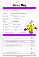 Vorschau - Arbeitsblätter - Much or Many - Worksheet - Seite 1