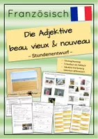 Vorschau - Stundenentwürfe - Die Adjektive beau, vieux, nouveau (Faltbuch, induktive Erarbeitung, Binnendifferenzierung) - Deckblatt