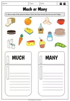 Vorschau - Arbeitsblätter - Much or Many - Worksheet II - Seite 1