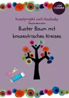 Vorschau - Mal- und Bastelvorlagen - Kunstprojekt: Bunter Baum - Fensterdekoration nach Wassily Kandinsky - Deckblatt