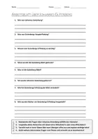 Vorschau - Arbeitsblätter - AB mit Fragen zum Thema "Johannes Gutenberg" + Lösungsblatt + Infografik - Deckblatt