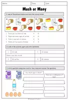 Vorschau - Arbeitsblätter - Much or Many - Worksheet III - Seite 1