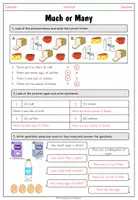 Vorschau - Arbeitsblätter - Much or Many - Worksheet III - Seite 2