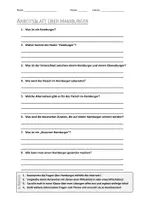 Vorschau - Arbeitsblätter - AB mit Fragen zum Thema "Hamburger" + Lösungsblatt + Infografik - Deckblatt
