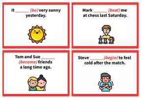 Vista previa - Juegos / Gamificación - PAST SIMPLE OF IRREGULAR VERBS - Board game (100 sentences) - página 3