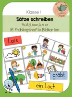 Vorschau - Fördermaterial/Inklusion - Sätze schreiben mit Satzbausteinen - Deckblatt