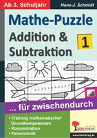 Vorschau - Arbeitsblätter - Mathe-Puzzle Band 1 – Addition und Subtraktion | Mathematik Grundschule Förderschule Klasse 3–4 | Rechenpuzzle, Differenzierung, Auge-Hand-Koordination, Vertretungsstunden, Lösungen - Deckblatt