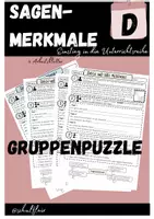 Vorschau - Arbeitsblätter - Einstieg Sagen: Gruppenpuzzle - Deckblatt