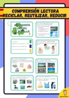 Vista previa - Hojas de trabajo - Comprensión Lectora: el reciclaje - Portada