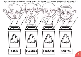 Vista previa - Hojas de trabajo - Reciclamos: los contenedores - en castellano y catalán. - página 2