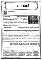 Vorschau - Stundenentwürfe - Tsunami Lückentext mit Wortspeicher - Naturkatastrophe - Deckblatt