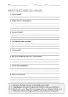 Vorschau - Arbeitsblätter - AB mit Fragen zum Thema "Handel" + Lösungsblatt + Infografik - Deckblatt