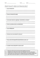 Vorschau - Arbeitsblätter - AB mit Fragen zum Thema "Handschrift" + Lösungsblatt - Deckblatt