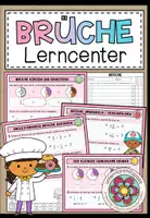Vorschau - Stationenlernen - Brüche und Bruchrechnung Übungen | Lerncenter / Lerntheke mit Aufgabenkarten 6.–7. Schulstufe - Deckblatt