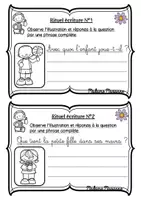 Aperçu - Feuilles d'exercices - Rituel d'écriture de phrases Marie Milo - Page 1