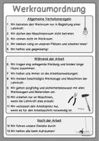 Vorschau - Arbeitsblätter - Regeln im Werkraum (Werkraumordnung): Poster, Merkblatt & Arbeitsblatt (Materialpaket) - Seite 3