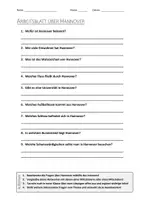 Vorschau - Arbeitsblätter - AB mit Fragen zum Thema "Hannover" + Lösungsblatt + Infografik - Deckblatt