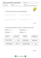 Vorschau - Arbeitsblätter - NMG Jahreszeiten Lernkontrolle/Klassenarbeit 2.Klasse - Seite 1