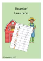 Vorschau - Arbeitsblätter - Bauernhof-Lernstreifen zum Üben des Wortschatzes - Deckblatt