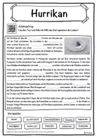 Vorschau - Stundenentwürfe - Hurrikan Lückentext mit Wortspeicher - Naturkatastrophe - Deckblatt