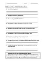 Vorschau - Arbeitsblätter - AB mit Fragen zum Thema "Hauptstadt" + Lösungsblatt - Deckblatt