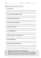 Vorschau - Arbeitsblätter - Lernposter + AB mit Fragen zum Thema "Haut" + Lösungsblatt + Mindmap + Infografik - Seite 1