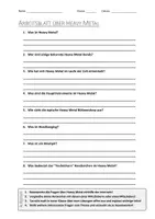 Vorschau - Arbeitsblätter - AB mit Fragen zum Thema "Heavy Metal" + Lösungsblatt + Mindmap + Infografik - Deckblatt