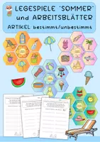 Vorschau - Spiele - Legespiele Sommer und Arbeitsblätter, DAZ/DAF - Deckblatt