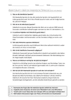 Vorschau - Arbeitsblätter - AB mit Fragen zum Thema "Hebräische Sprache" + Lösungsblatt + Infografik - Seite 2