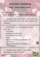Vorschau - Arbeitsblätter - Toxische Liebe - Rechercheaufgabe - Seite 1