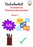 Vorschau - Test - Bewertungsbogen Deutsch Klasse 9 Werbeanalyse - Deckblatt