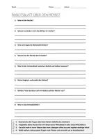 Vorschau - Arbeitsblätter - AB mit Fragen zum Thema "Herbst" + Lösungsblatt + Infografik - Deckblatt