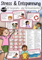 Vorschau - Spiele - Stress und Entspannung - 40 Gesprächskarten (Schule & zu Hause) - Deckblatt