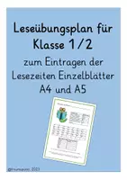 Vorschau - Arbeitsblätter - Leseübungsplan für die 1./2. Klasse Einzelblätter A4 und A5 - Deckblatt