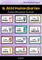 Vorschau - Fördermaterial/Inklusion - 16 Affirmationskarten - positive Affirmationen auf Englisch - Deckblatt