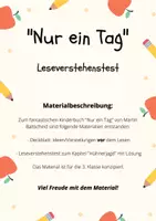 Vorschau - Arbeitsblätter - "Nur ein Tag" (Martin Baltscheid) - Test Leseverstehen - Seite 1