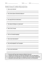 Vorschau - Arbeitsblätter - AB mit Fragen zum Thema "Hochzeit" + Lösungsblatt + Infografik - Deckblatt