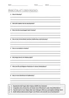 Vorschau - Arbeitsblätter - Lernposter + AB mit Fragen zum Thema "Hockey" + Lösungsblatt + Mindmap + Infografiken - Seite 1
