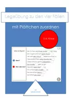 Vorschau - Stationenlernen - Die vier Fälle: Legeübung mit Plättchen - Deckblatt
