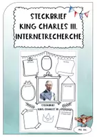 Vorschau - Arbeitsblätter - Steckbrief King Charles III. - Internetrecherche zur Krönung - Deckblatt