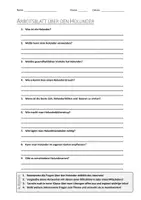 Vorschau - Arbeitsblätter - AB mit Fragen zum Thema "Holunder" + Lösungsblatt + Mindmap + Infografik - Deckblatt