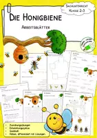 Vorschau - Stationenlernen - Die Biene - Arbeitsblätter - Deckblatt
